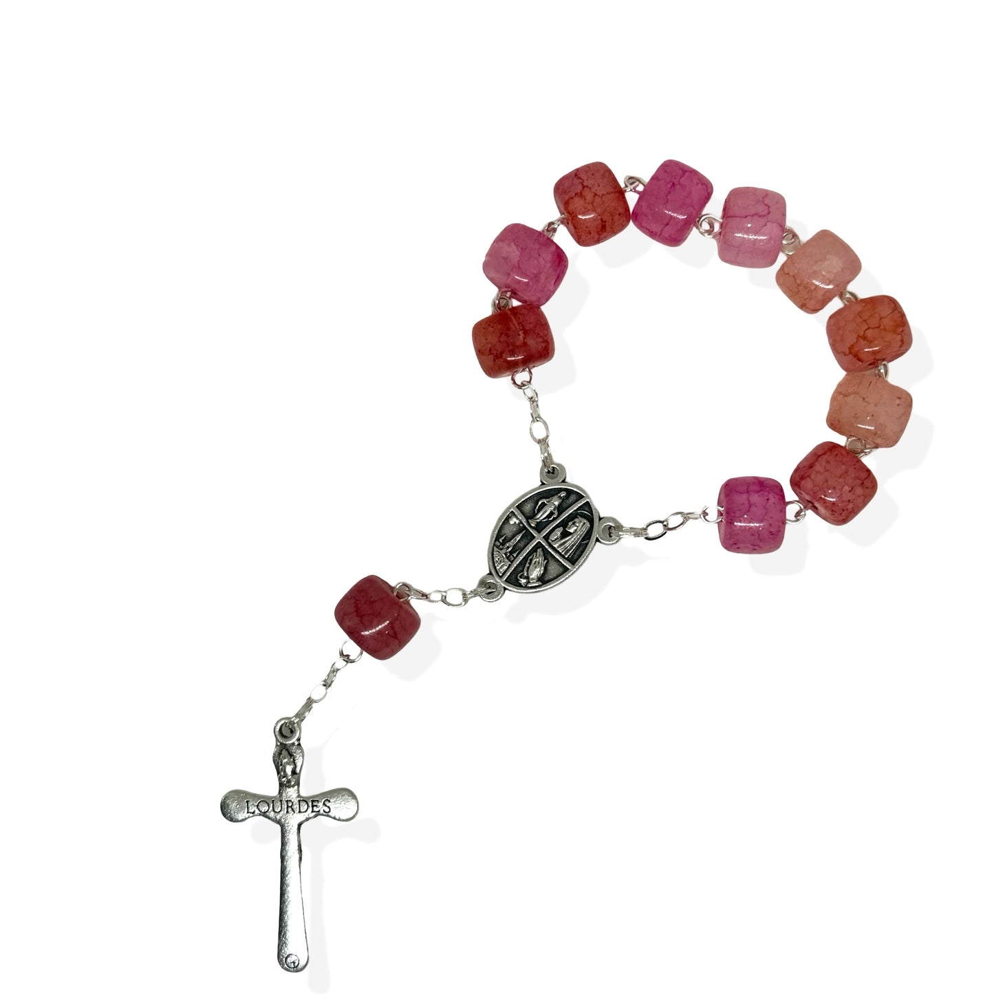 Large Crystal Stone Beaded Lourdes Decade Rosary