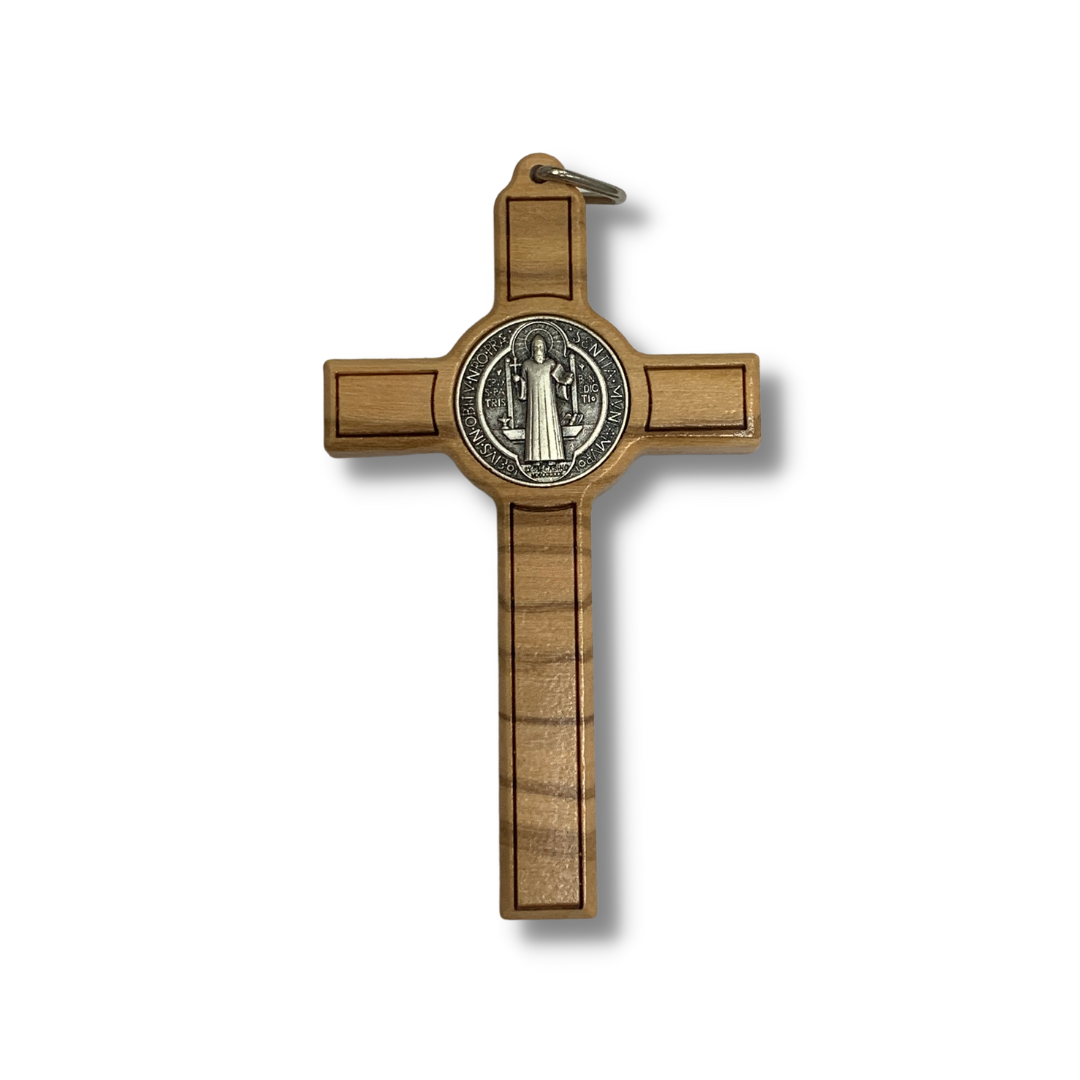 Wood St. Benedict Crucifix Pendant