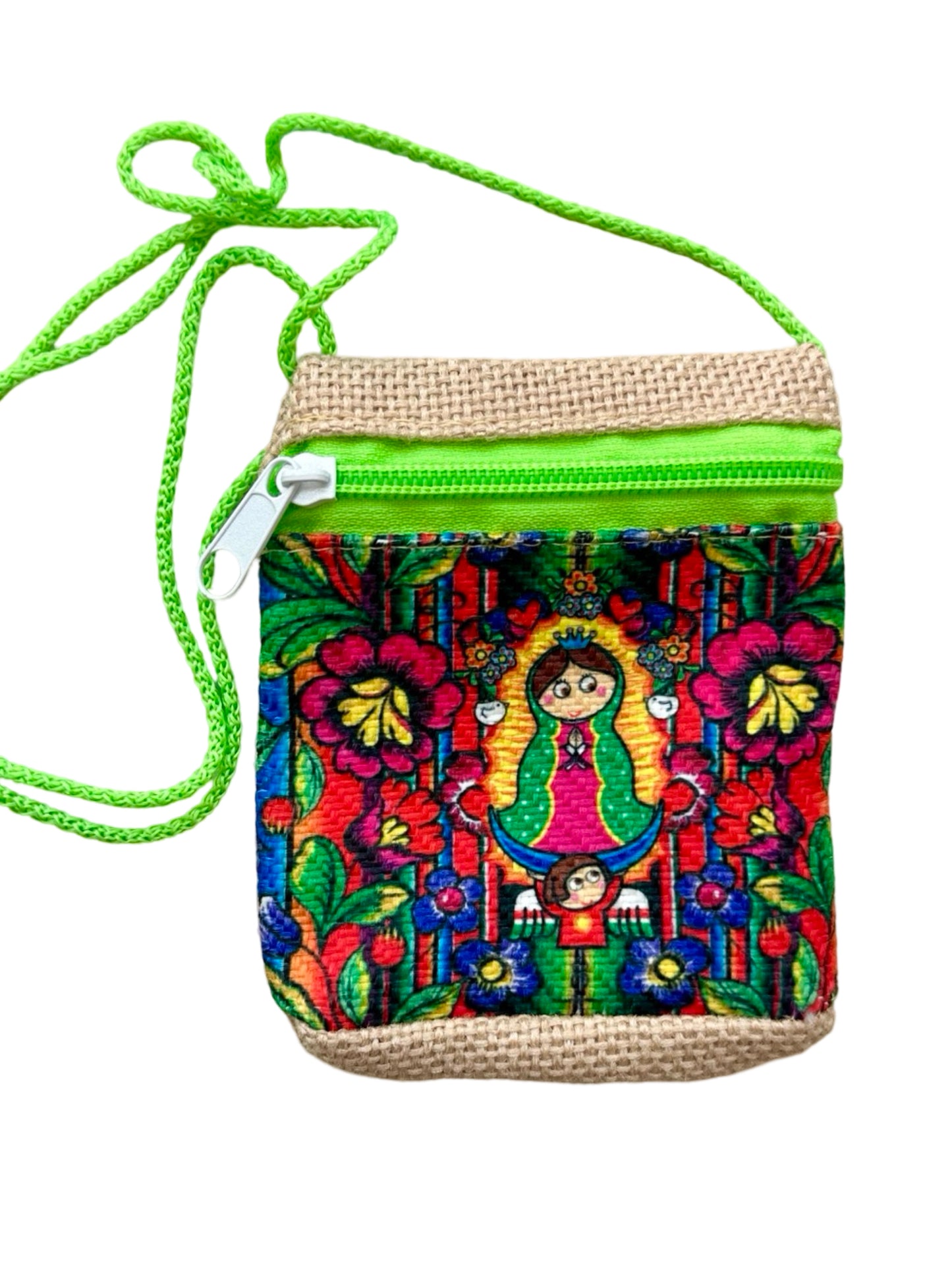 Our Lady of Guadalupe Mini Shoulder Bag with Zipper