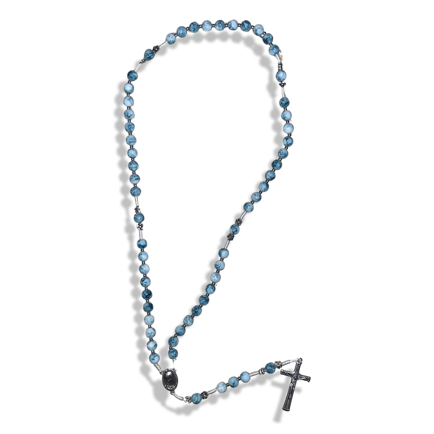Marble Queen of Peace Rosary with Soil of Assorted Colors