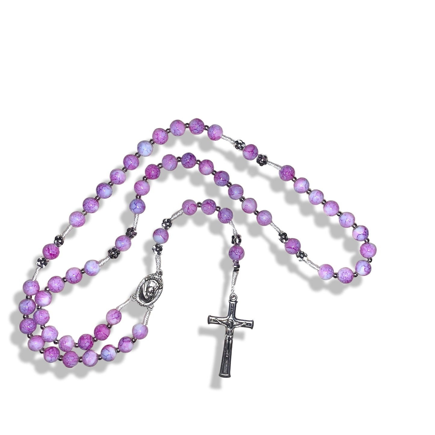 Marble Queen of Peace Rosary with Soil of Assorted Colors