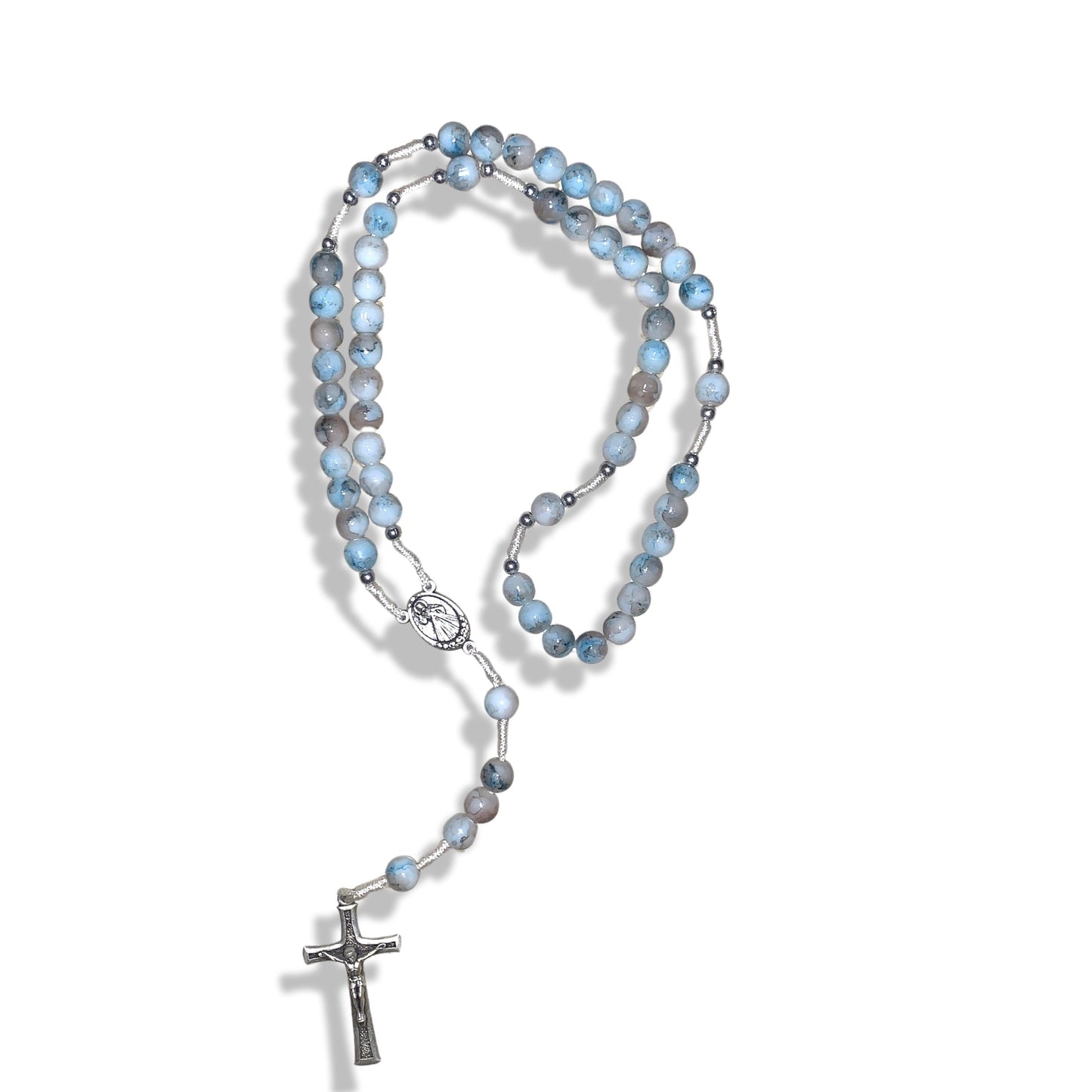 Marble Queen of Peace Rosary with Soil of Assorted Colors