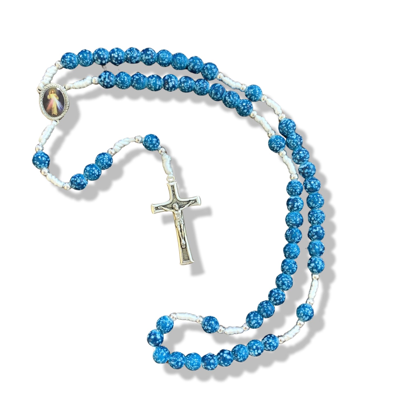 Marble Queen of Peace Rosary with Soil of Assorted Colors