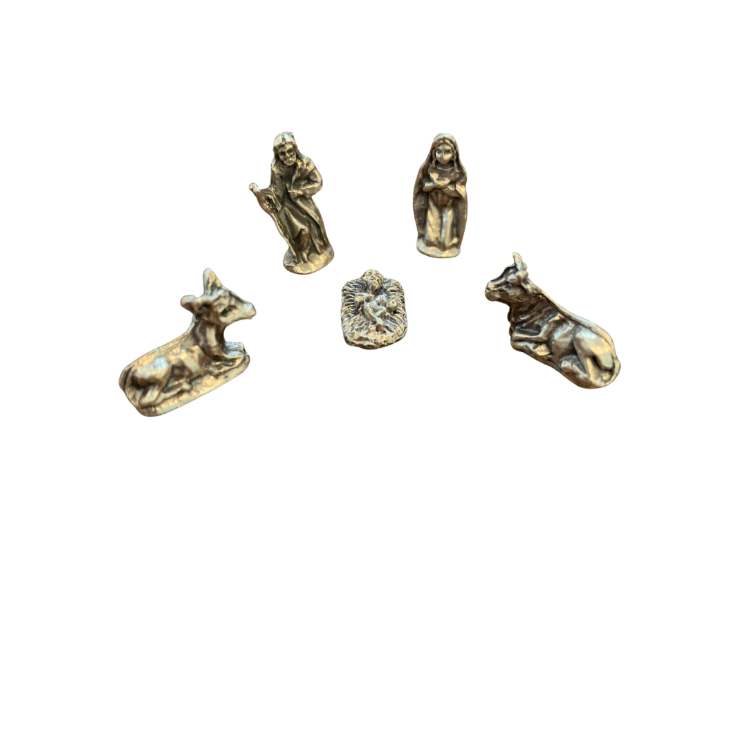Miniature Nativity Set With Blessed Holy Card