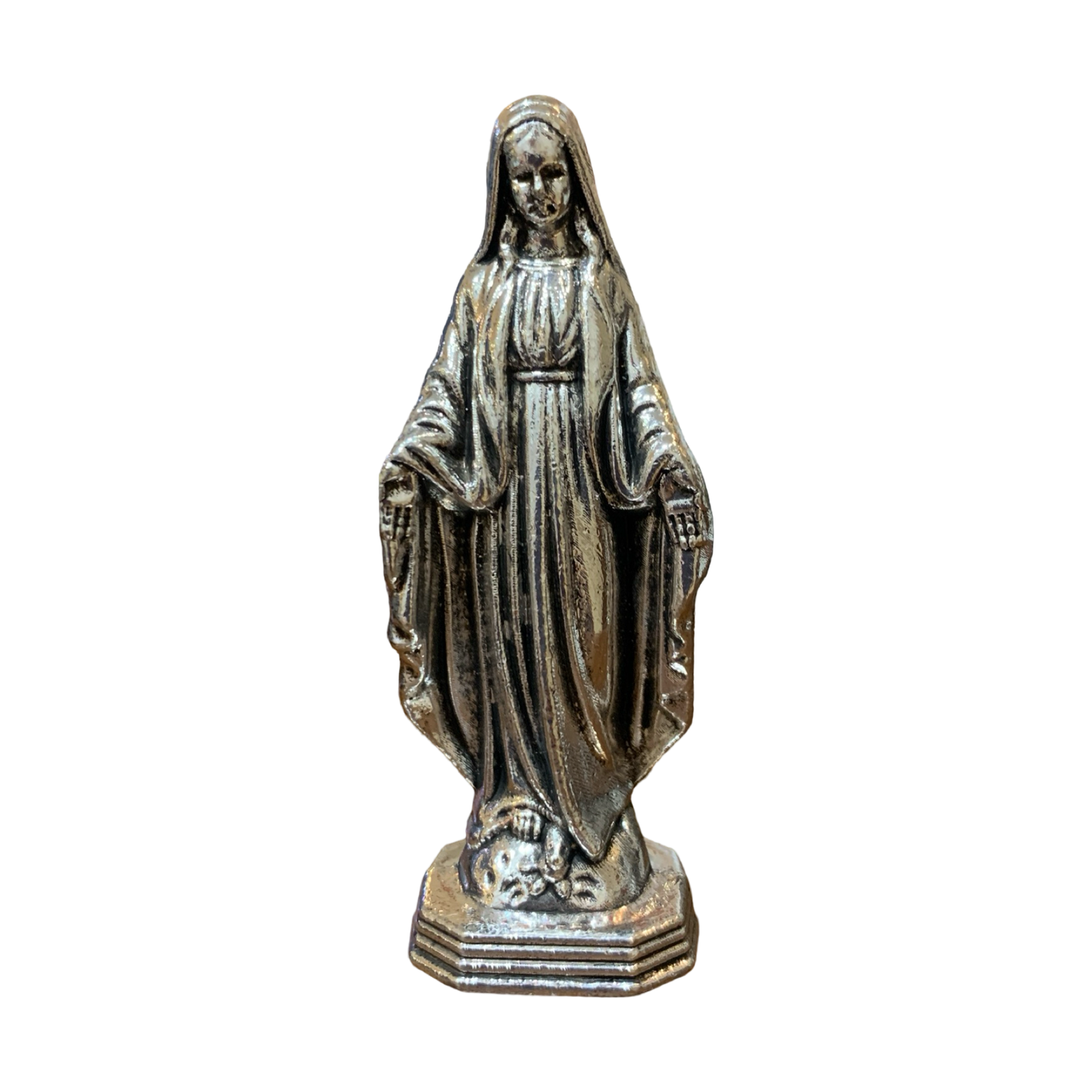 Silver Our Lady of the Miraculous Medal Statue