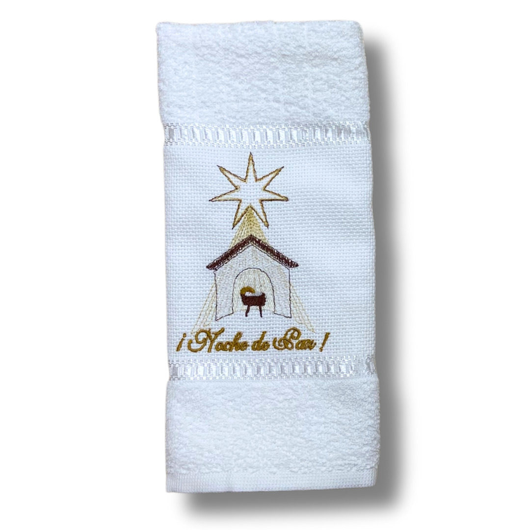 "Noche de Paz" Embroidered Hand Towel