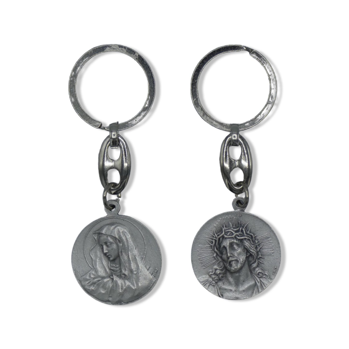 Holy Face of Jesus and the Sorrowful Mother Keychain