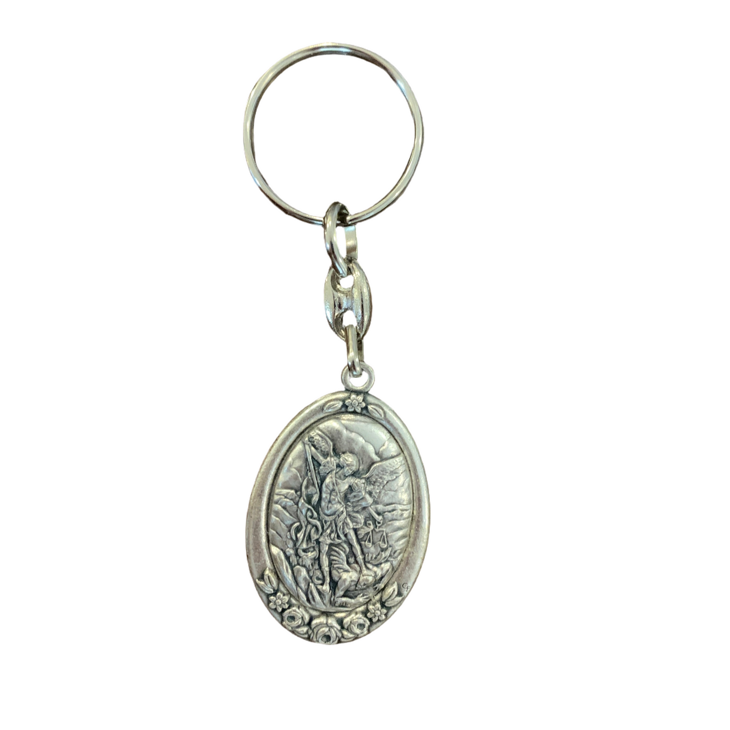Padre Pio and St. Michael Keychain