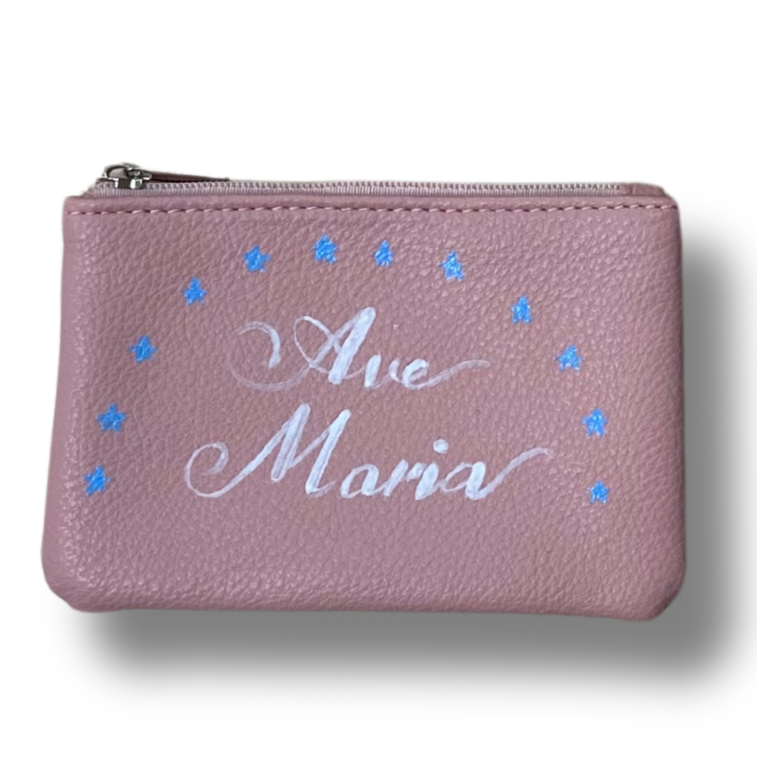 Hand-Painted “Ave Maria” Pouch