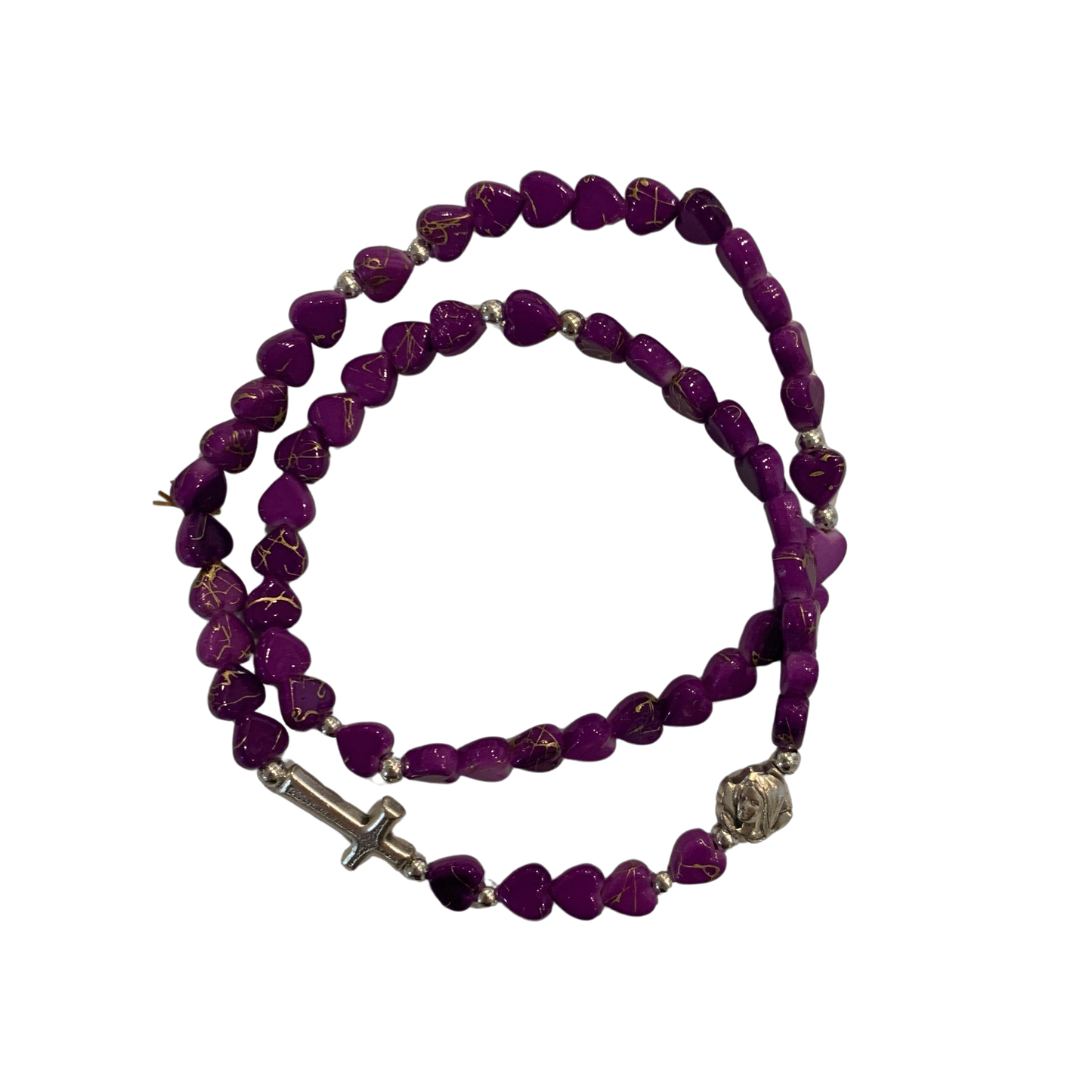 Heart Wrap-Around Rosary Bracelet of Assorted Colors