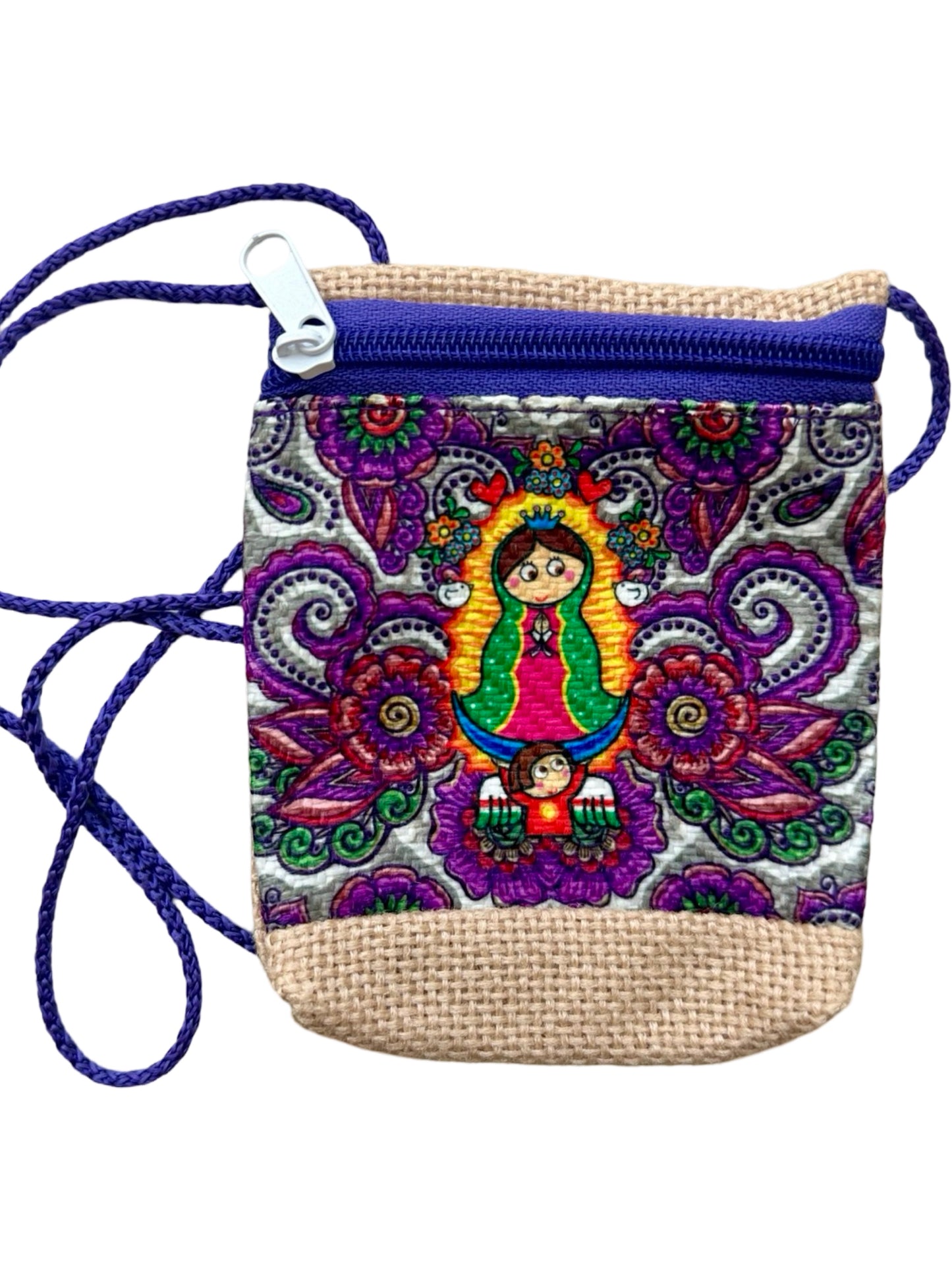Our Lady of Guadalupe Mini Shoulder Bag with Zipper