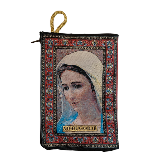 Queen of Peace Zipper Pouch with Decorative Border
