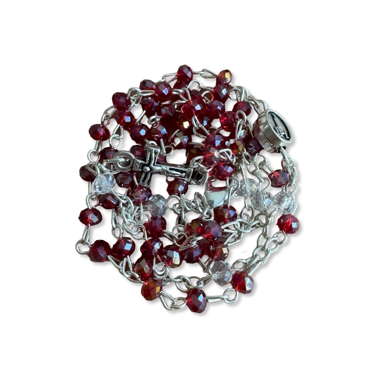 Crystal Fatima Rosary Necklace with Clasp of Assorted Colors