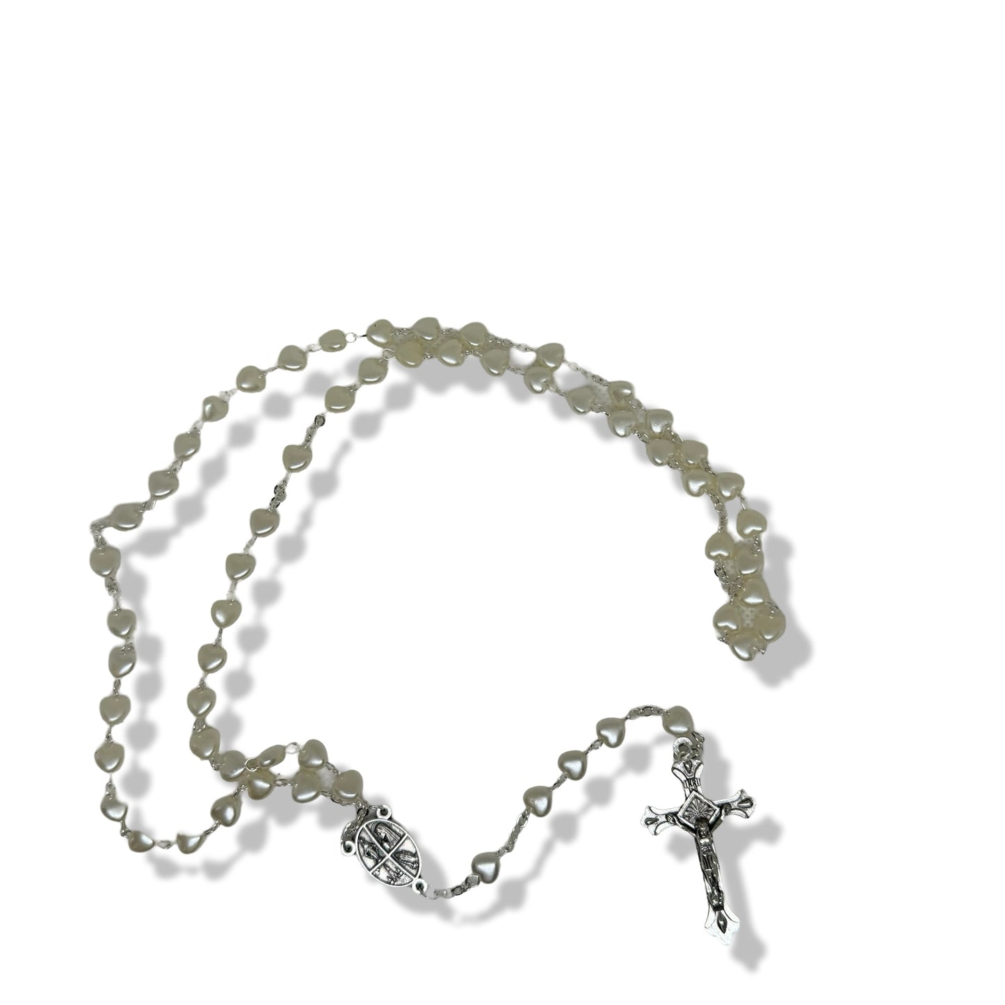 First Communion Heart Rosary with Pouch