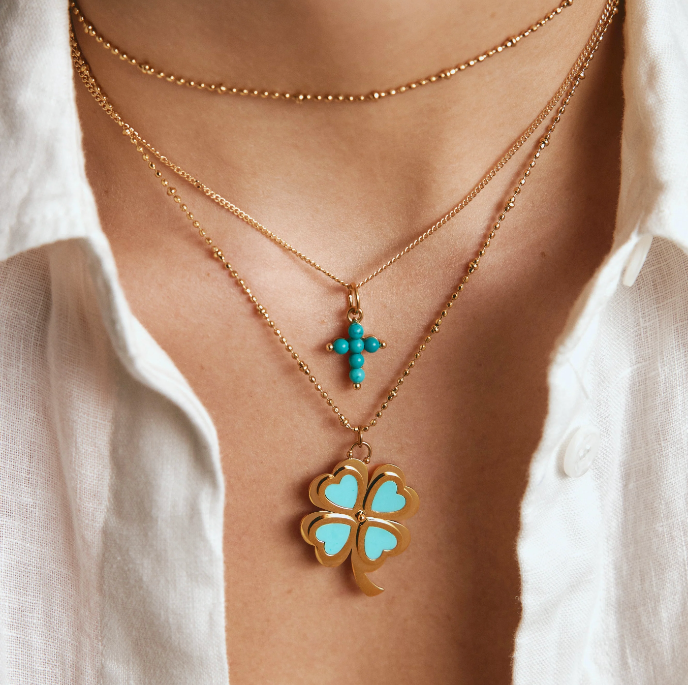 "TINY" CROSS Turquoise