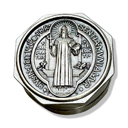 St. Benedict Rosary with Rose Beads and Case