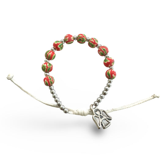 Children’s FIMO Queen of Peace Decade Rosary Bracelet