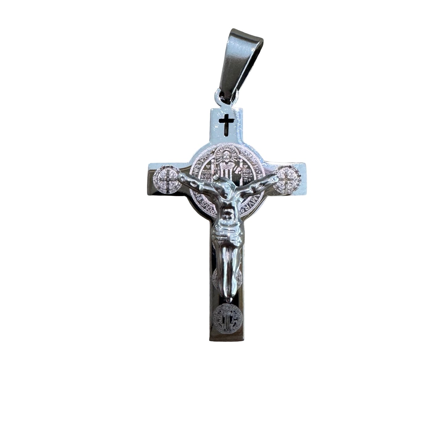 Engraved St. Benedict Crucifix Pendant