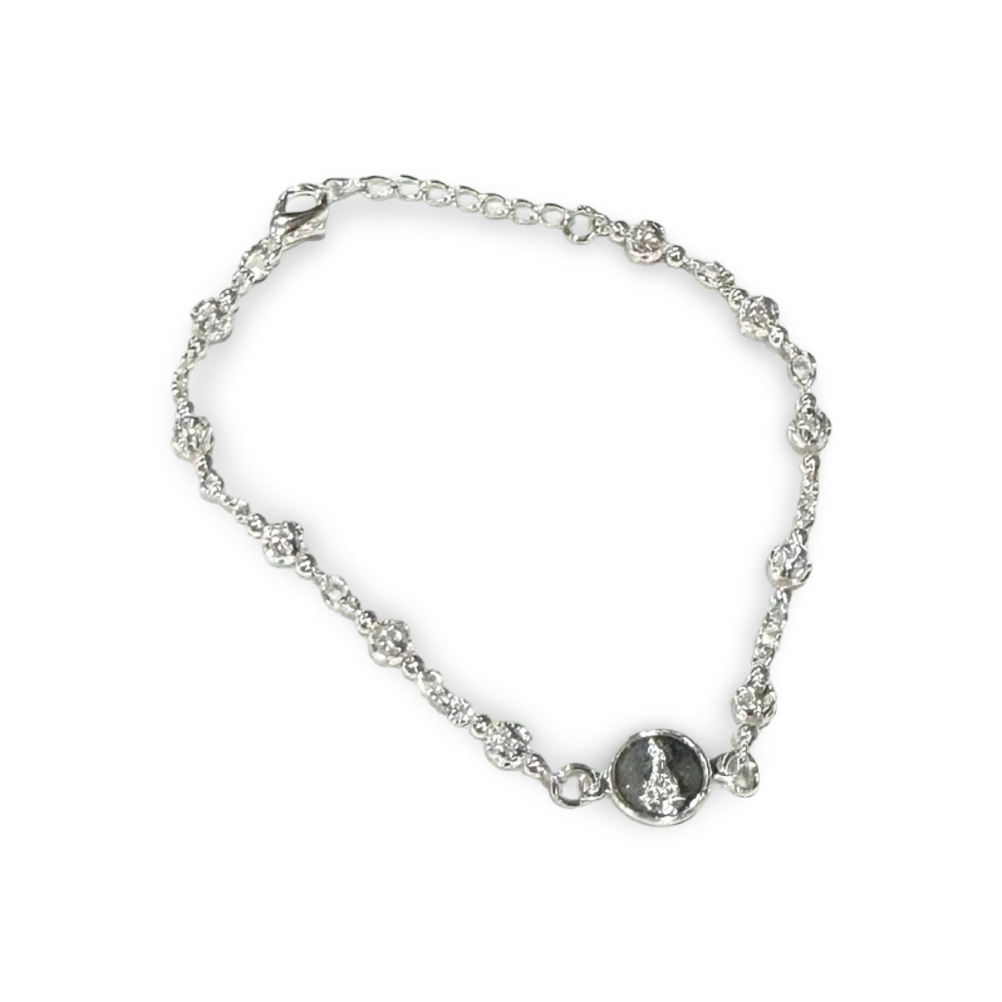 Silver Rose Fatima Decade Bracelet