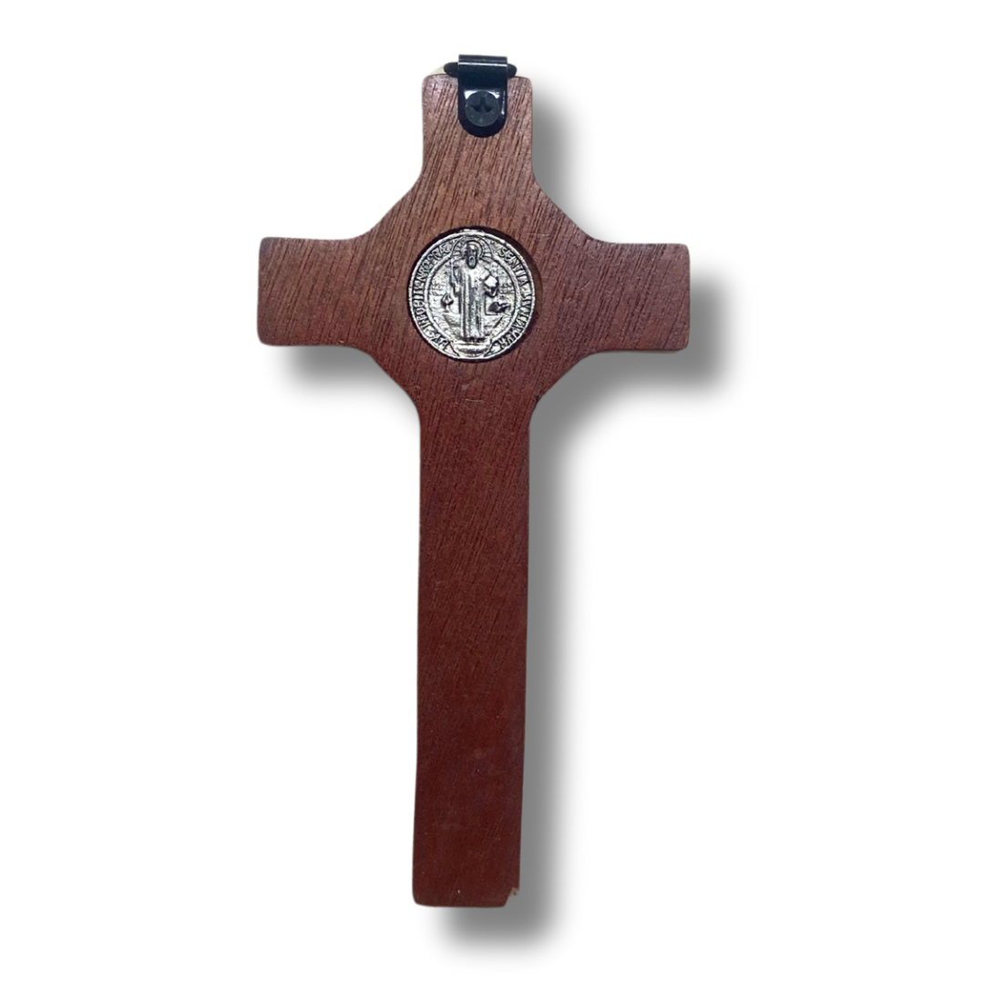 Cherry Oak Colored St. Benedict Crucifix
