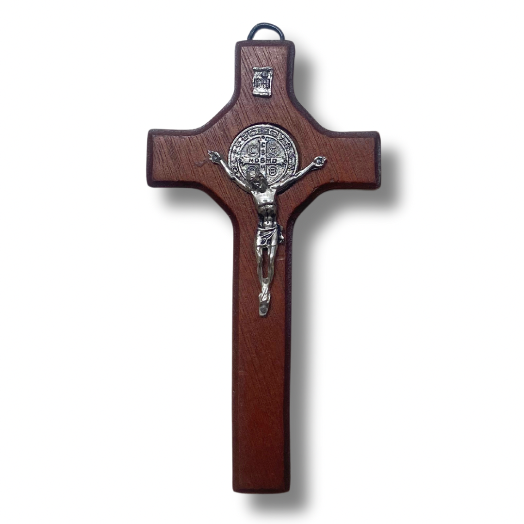 Cherry Oak Colored St. Benedict Crucifix