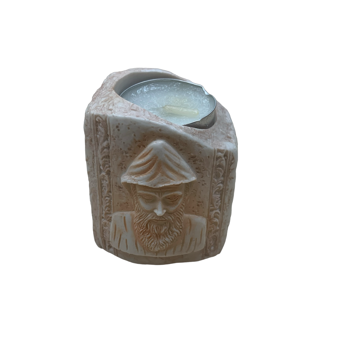 St. Charbel Candle Holder with Tea Light Candle
