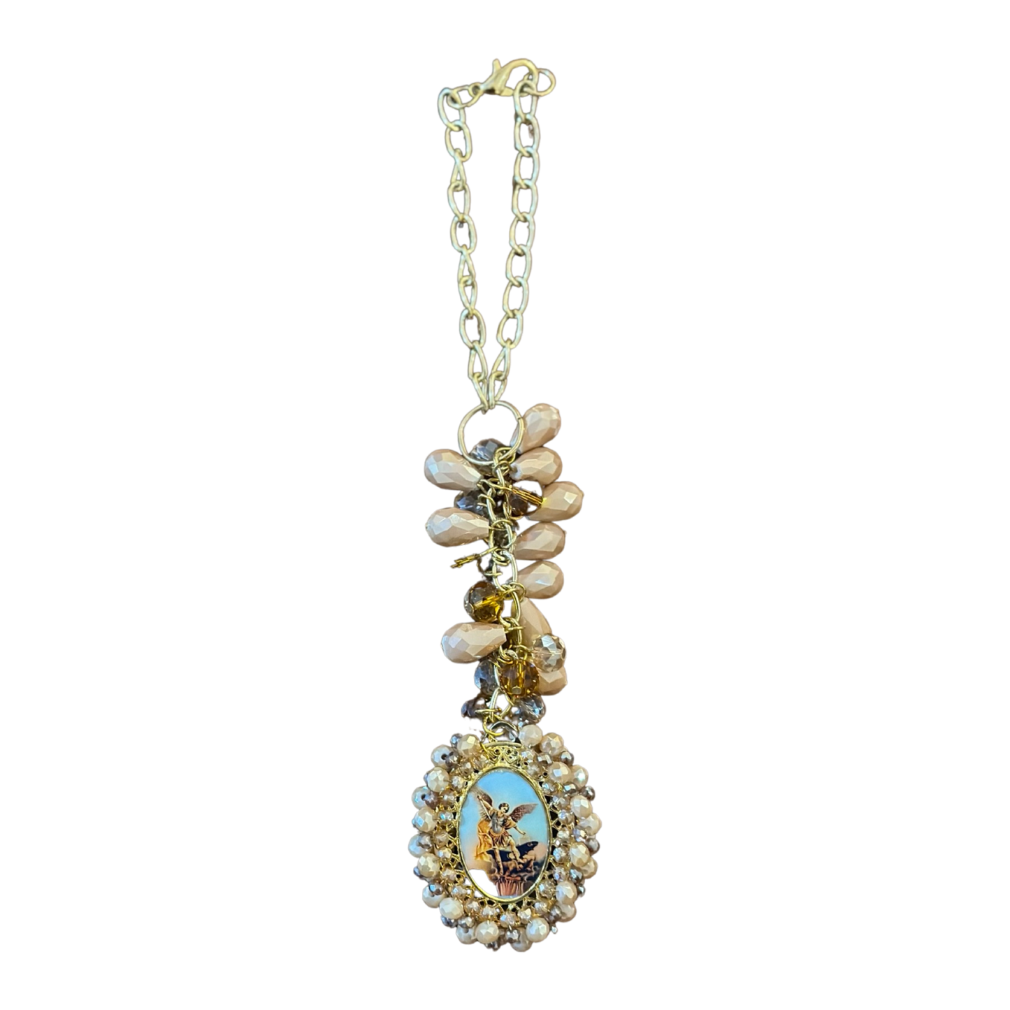 St. Michael and Our Lady of Guadalupe Beaded Door Hanger