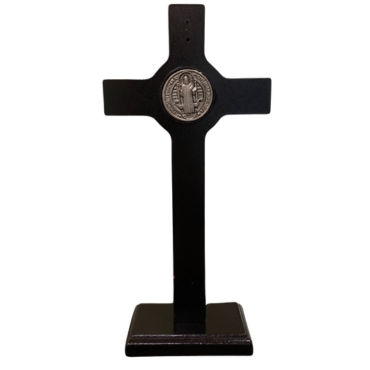 Black St. Benedict Standing Crucifix