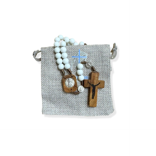 Stone Queen of Peace Rosary with Bag