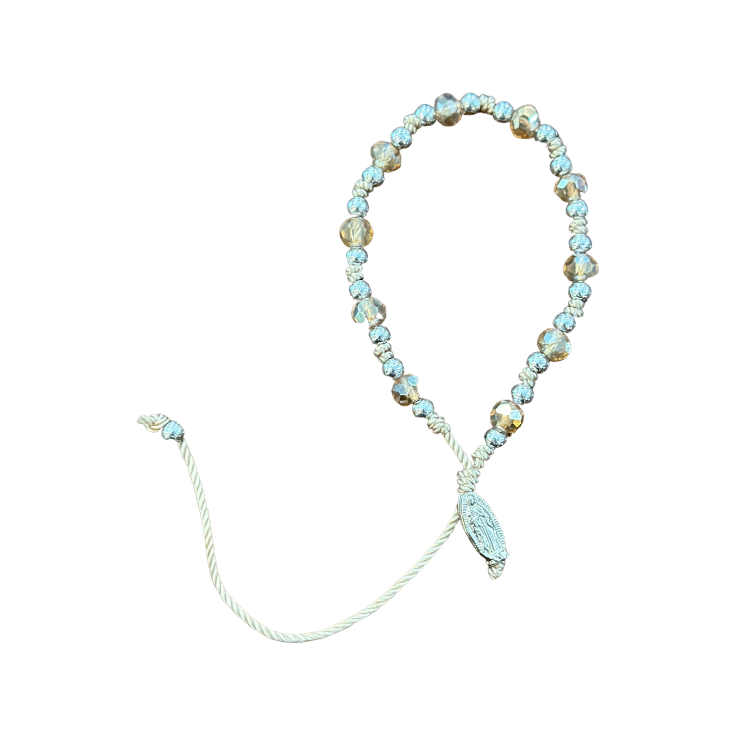 Mexican Guadalupe Decade Rosary Bracelet of Assorted Colors
