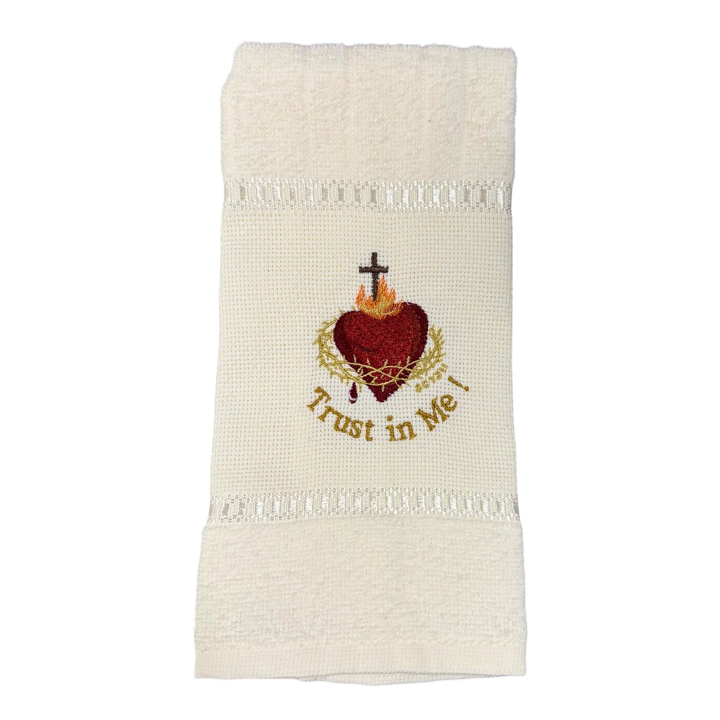 "Trust in Me!" Embroidered Hand Towel by SCTJM
