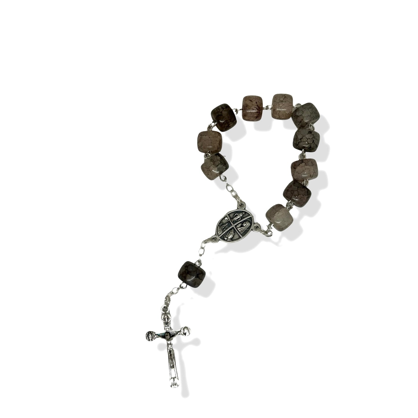 Large Crystal Stone Beaded Lourdes Decade Rosary