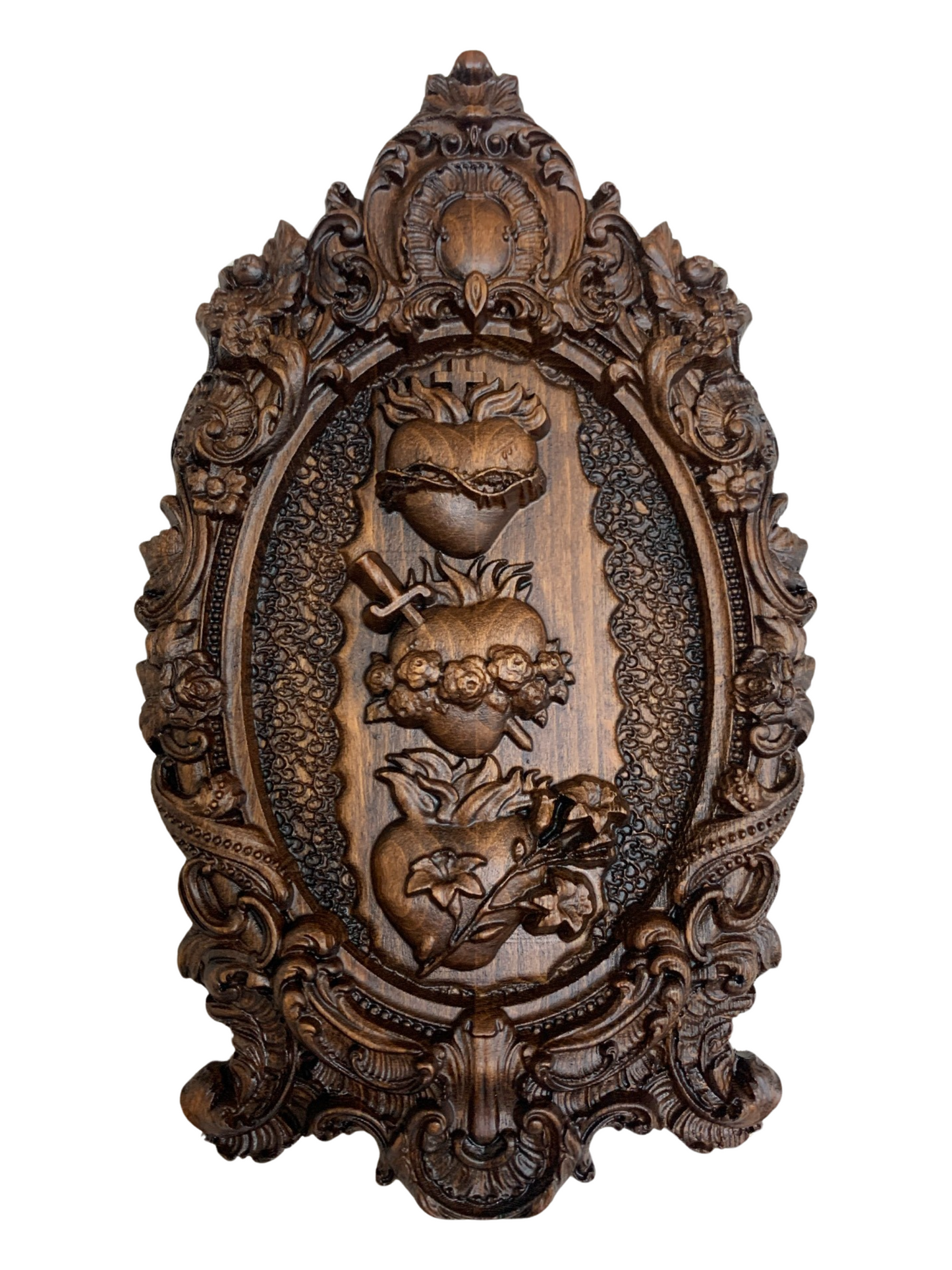 Three Hearts Wooden Wall Decor
