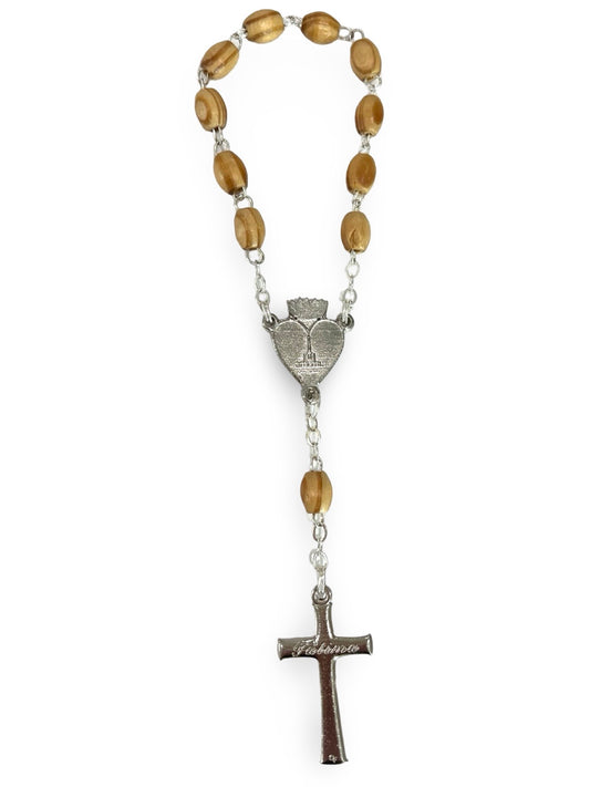 Wooden Fatima Decade with Holy Card