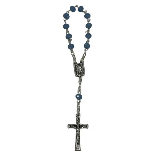 Crystal Lourdes Decade Rosary with Holy Card