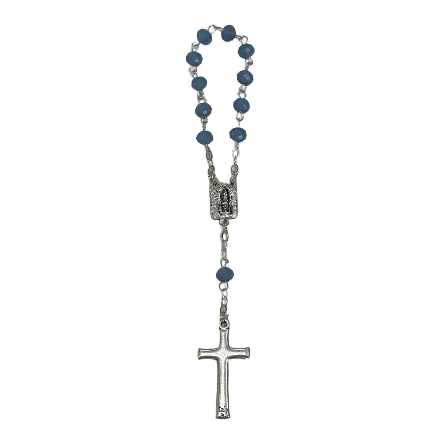Crystal Lourdes Decade Rosary with Holy Card