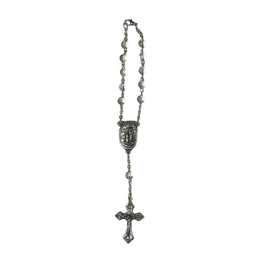 Crystal Lourdes Decade Rosary with Water