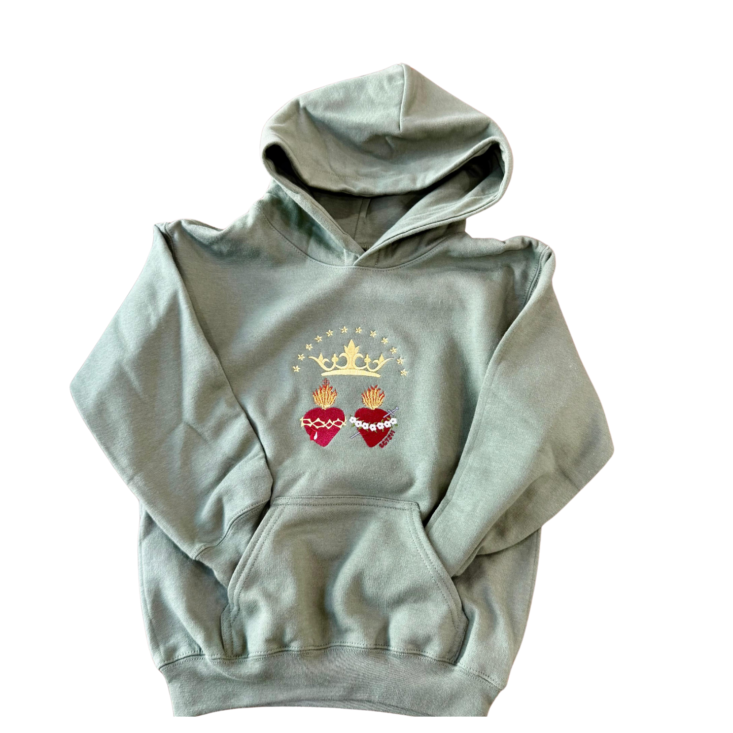 Two Hearts Embroidered Hoodies for Kids by SCTJM