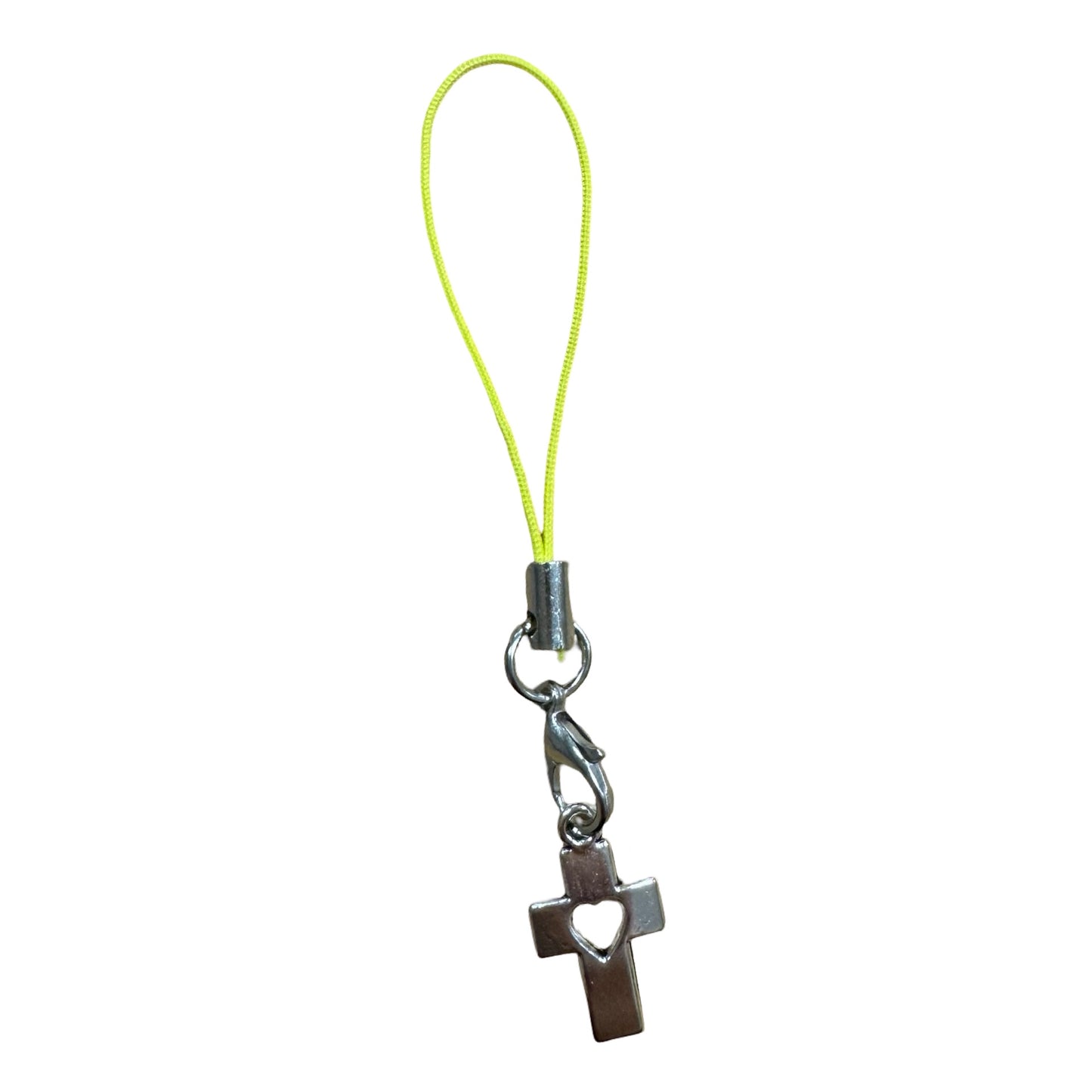 Cross and Heart Pendant with Tiny Lanyard of Assorted Colors