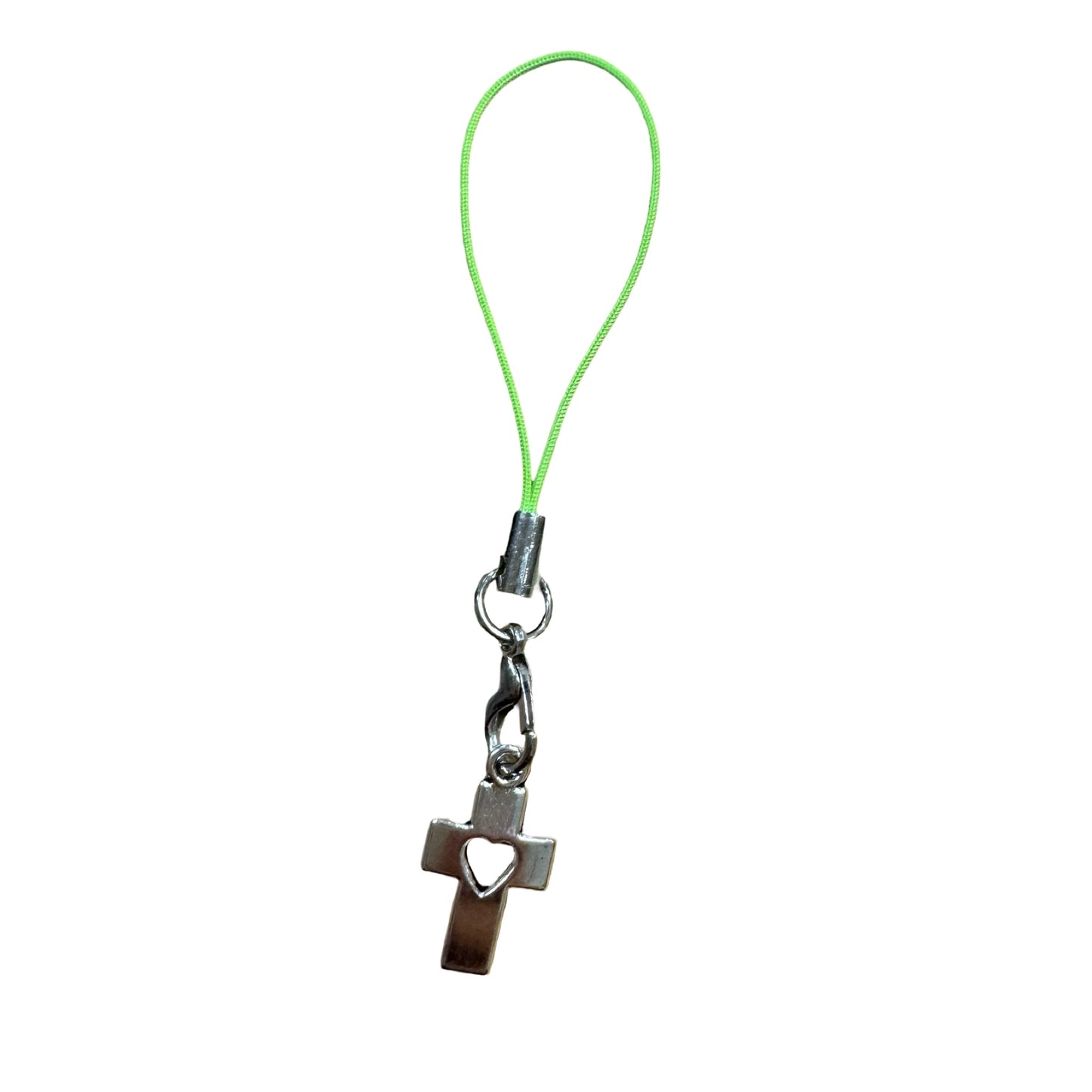 Cross and Heart Pendant with Tiny Lanyard of Assorted Colors