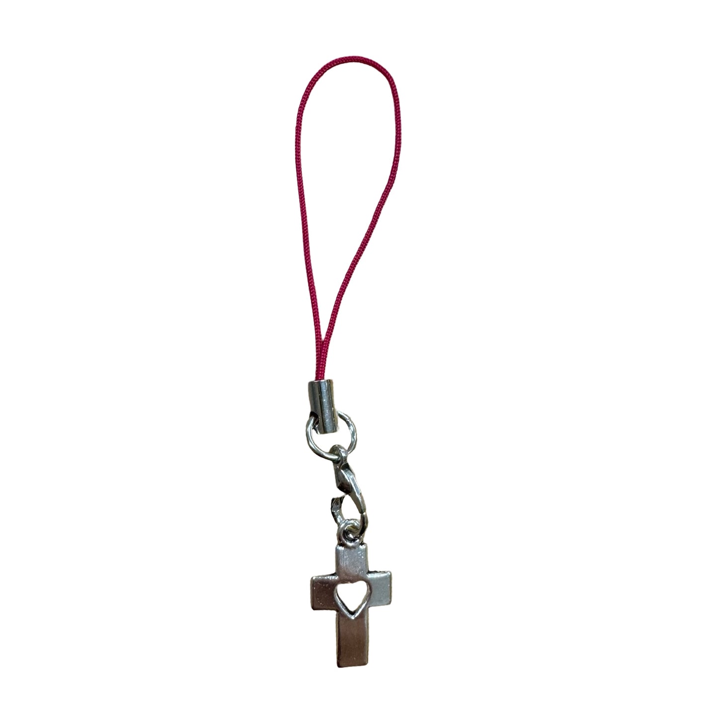 Cross and Heart Pendant with Tiny Lanyard of Assorted Colors