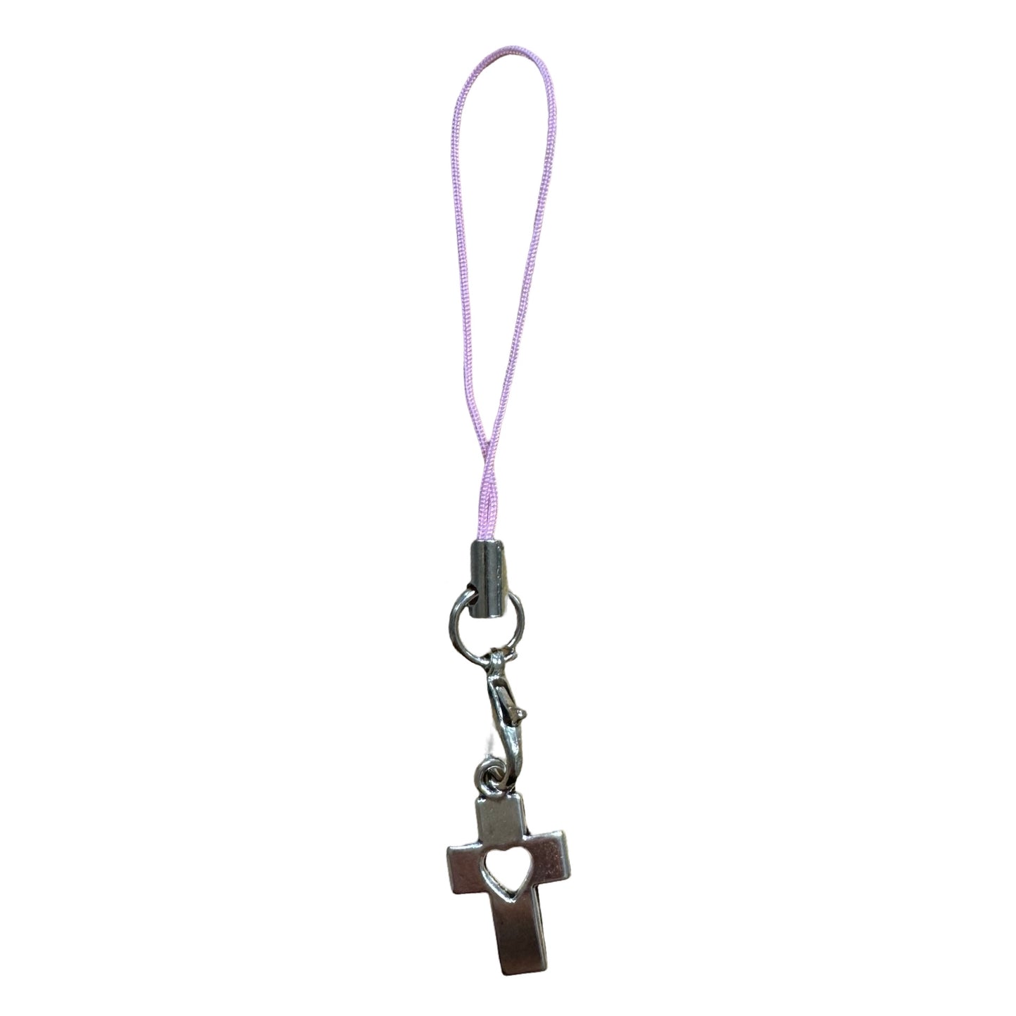 Cross and Heart Pendant with Tiny Lanyard of Assorted Colors