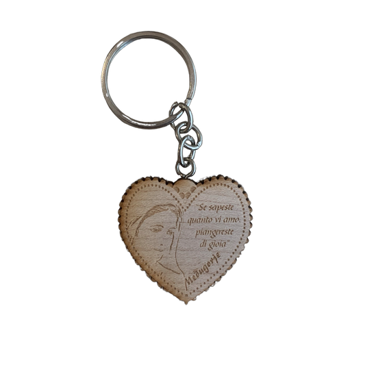 Queen of Peace Heart Keychain