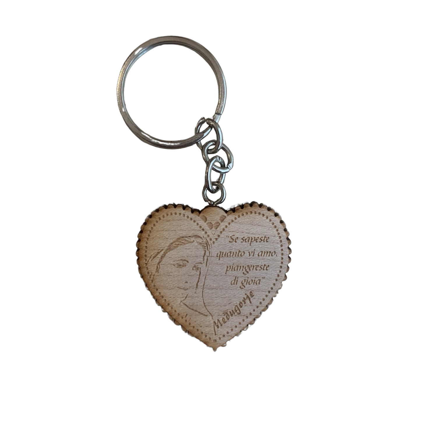 Queen of Peace Heart Keychain