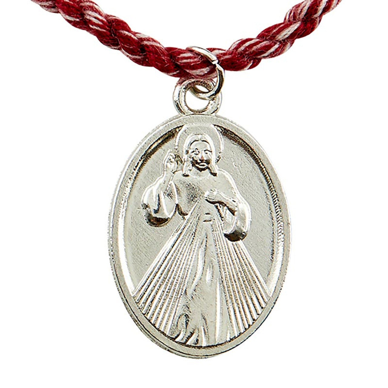 Burgundy "Jesus I Trust in You" Woven Adjustable Bracelet