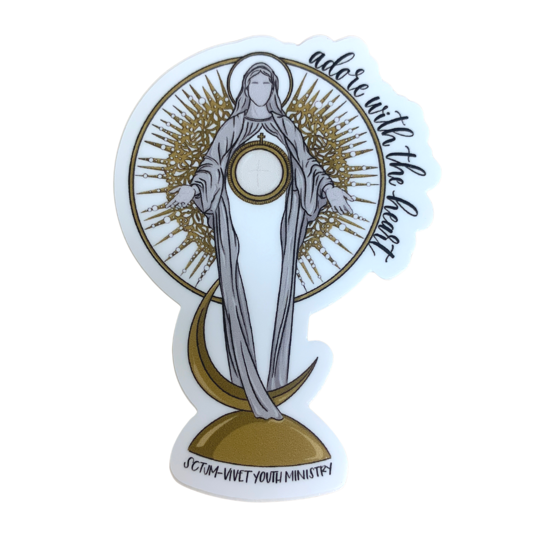 Adore with the Heart Marian Monstrance Sticker