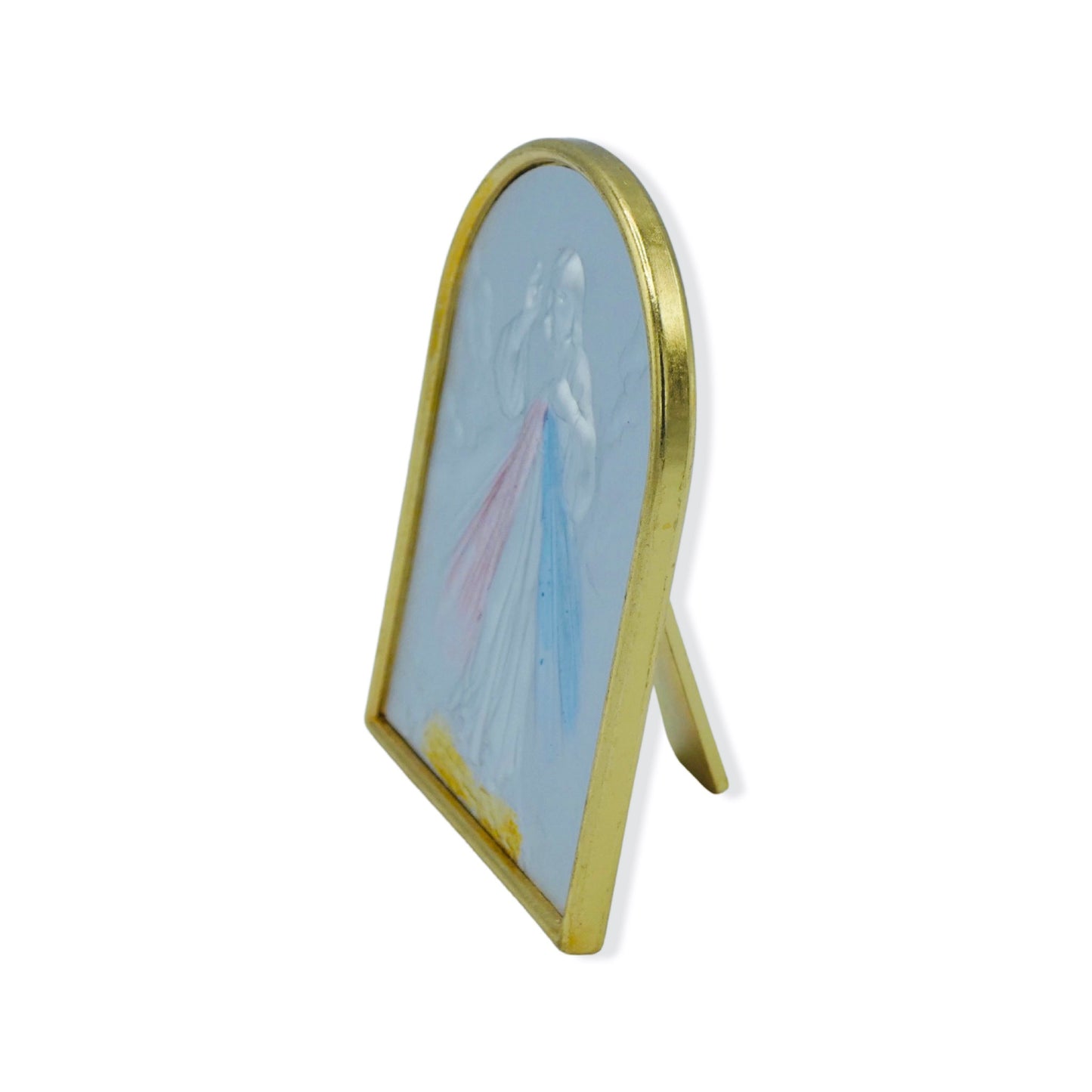 Arched Colored Silver Image of Divine Mercy