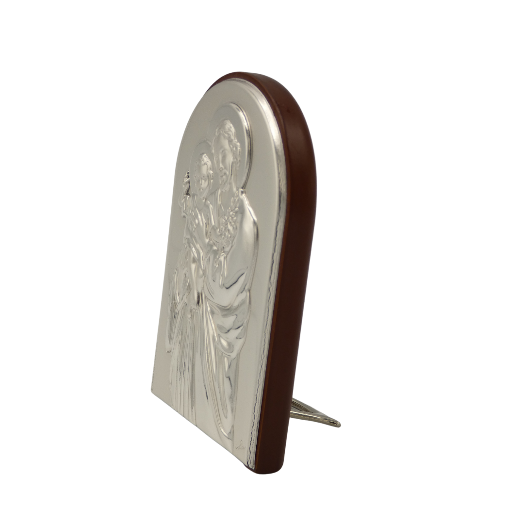 Arched Silver Image of St. Joseph