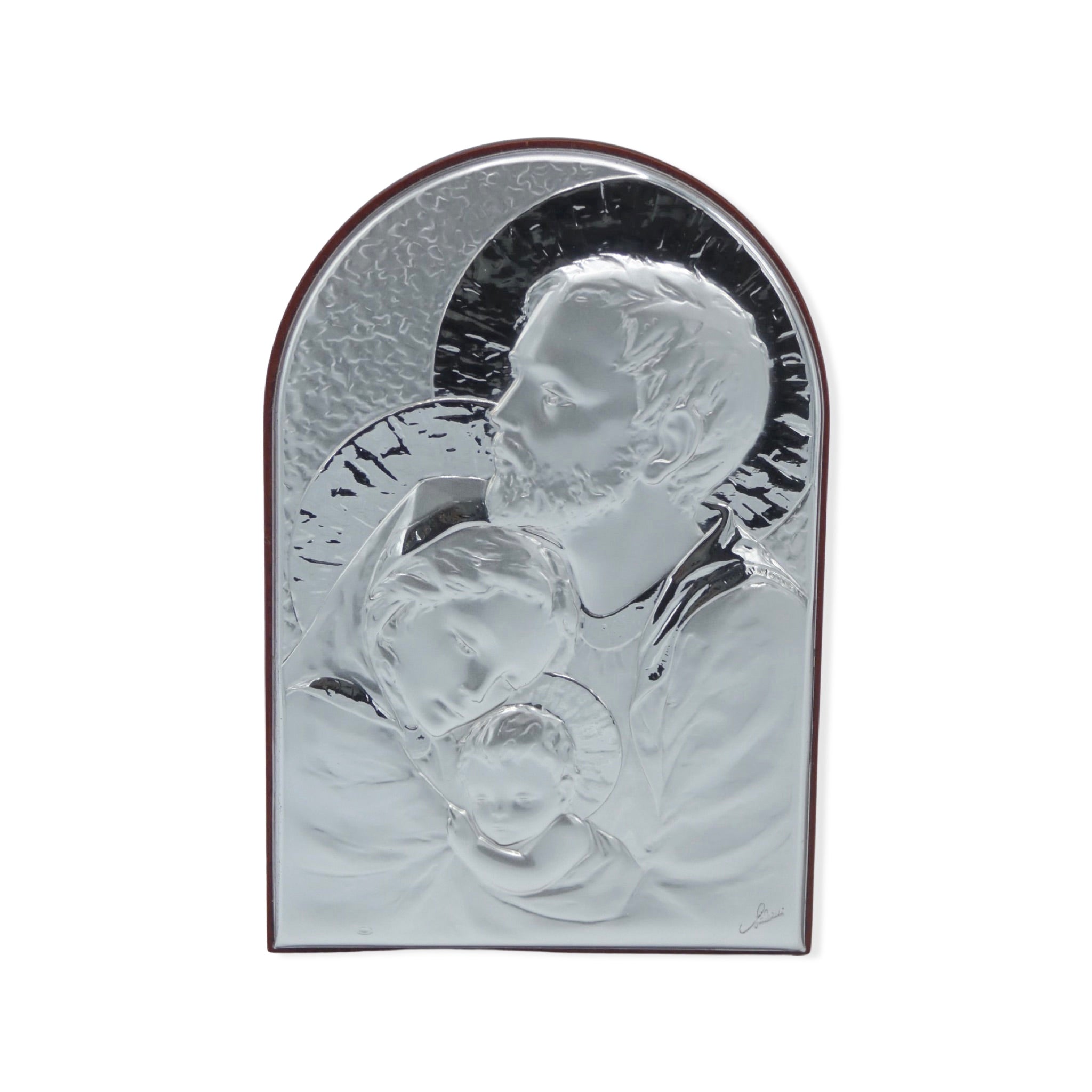 Arched Silver Image of the Holy Family – Triumph of Love