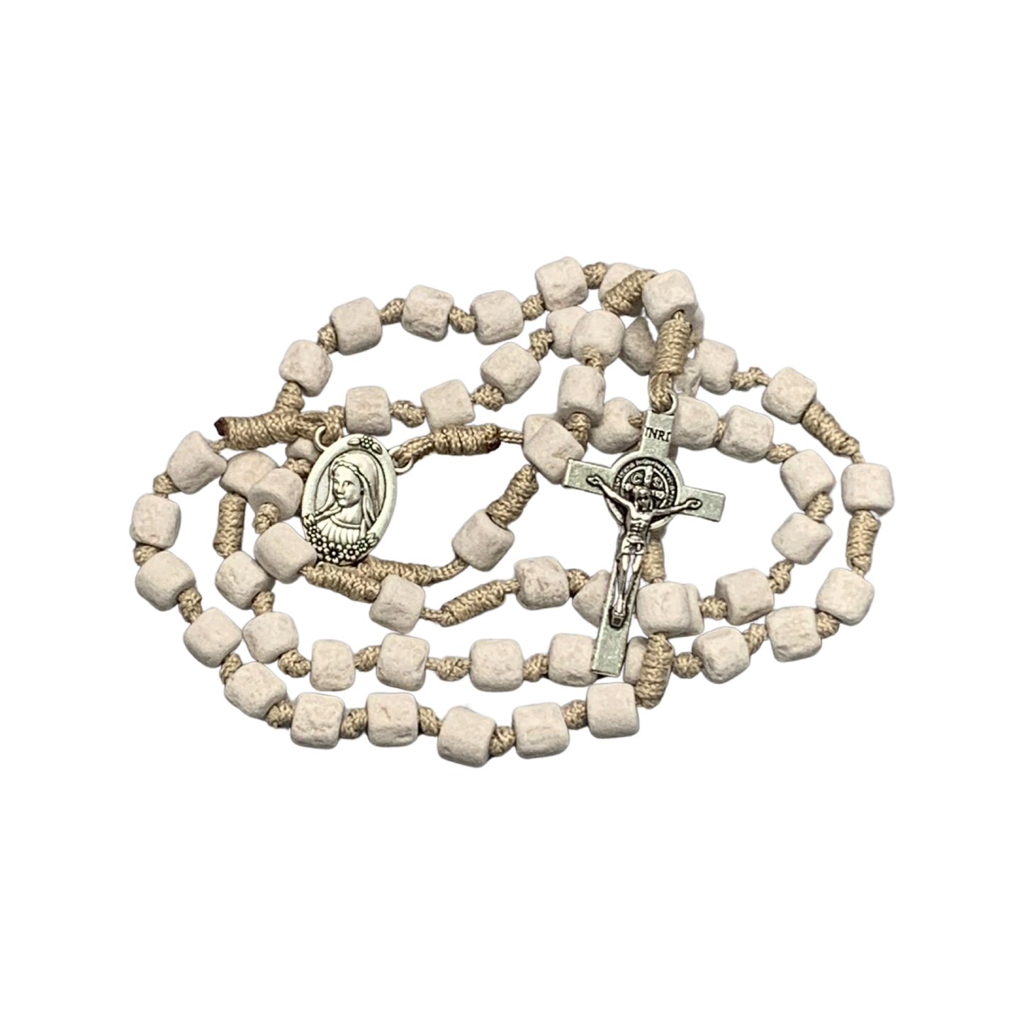 Queen of Peace Stone Rosary with St. Benedict Crucifix